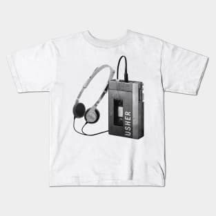 Walkman Play Usher Song Kids T-Shirt